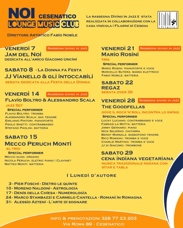 Rassegna Divino in Jazz al Noi Lounge Music Club